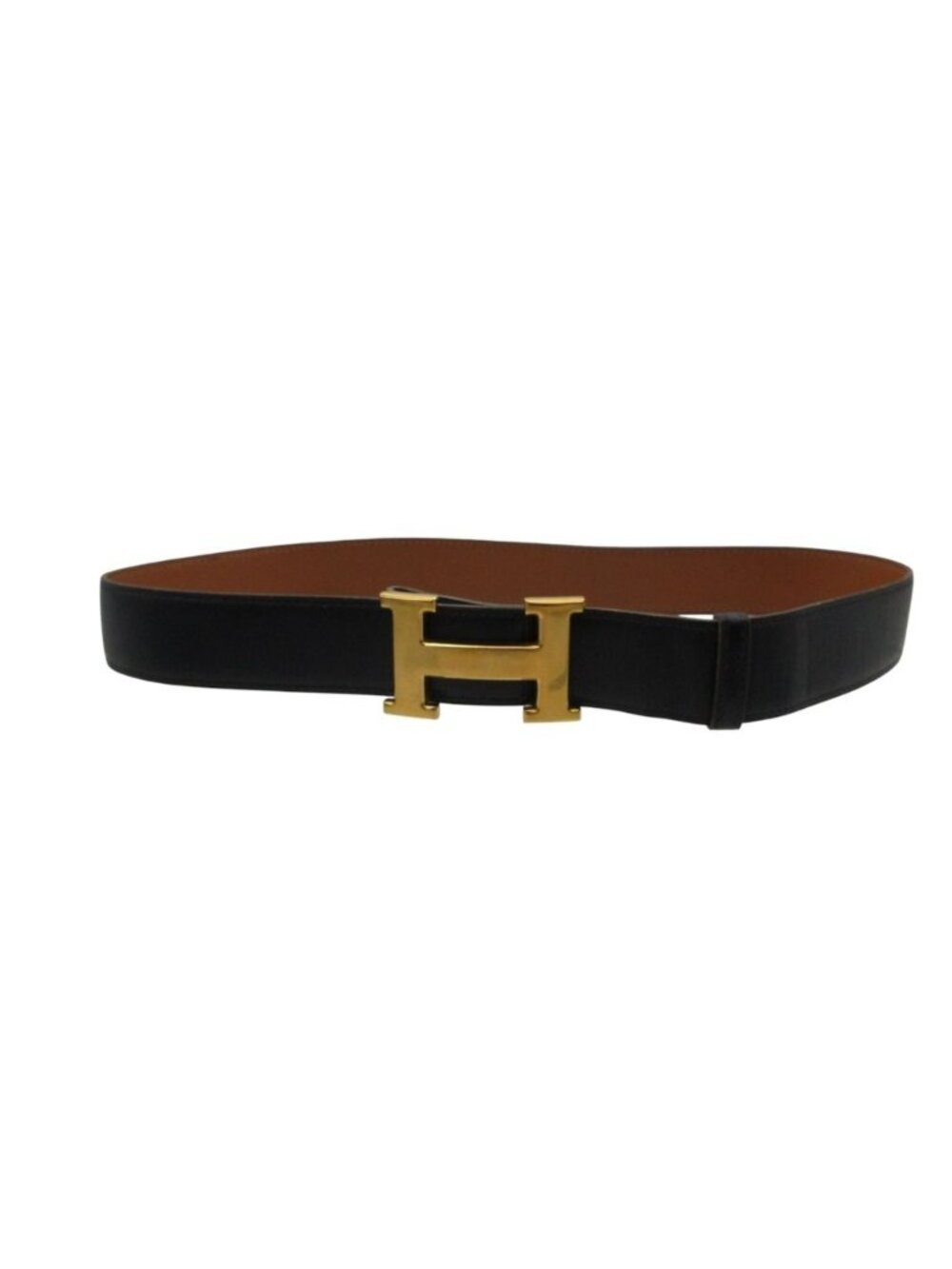 Hermes Belt Leather Constance 70 H Buckle Gold Navy